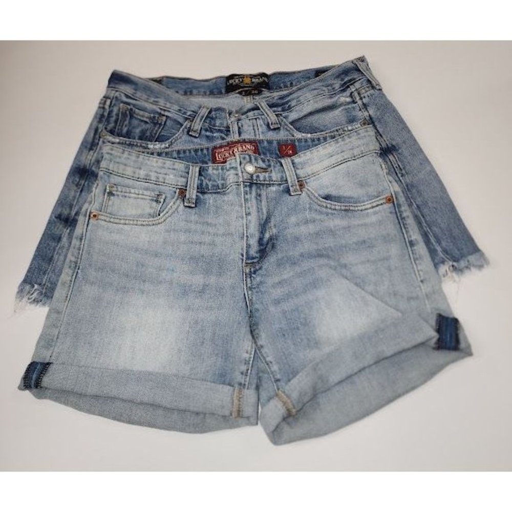 Lucky Brand Lot Of 2 Denim Jean Shorts Size 2 / 26